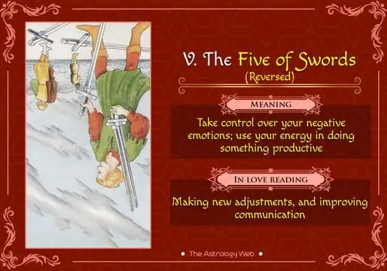 5 of swords tarot meaning love