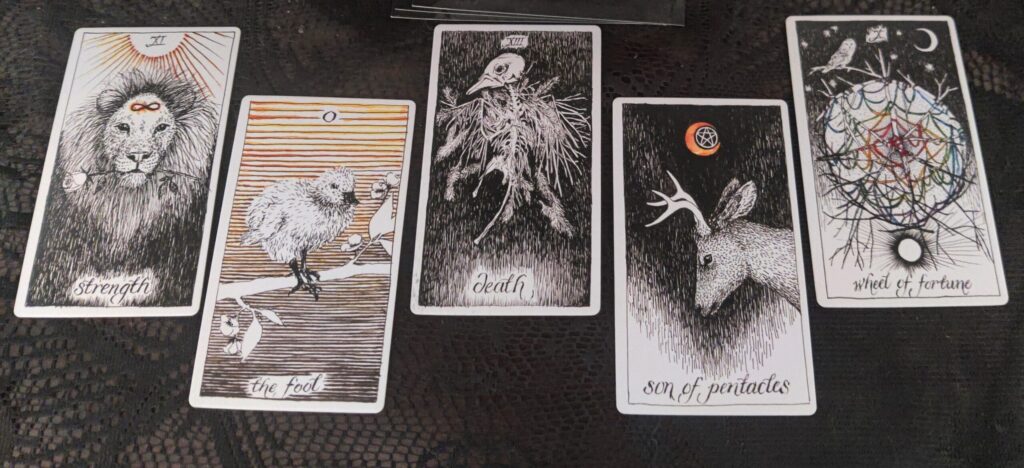 tarot spread Deity in 5 Cards meaning