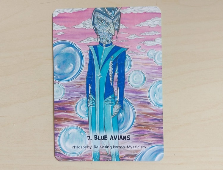 mystic martians oracle deck key card blue avians meaning