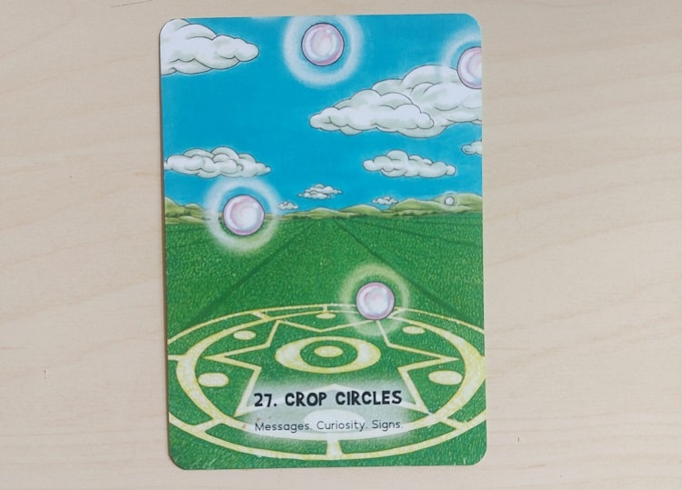 mystic martians oracle deck key card blue crop circles meaning